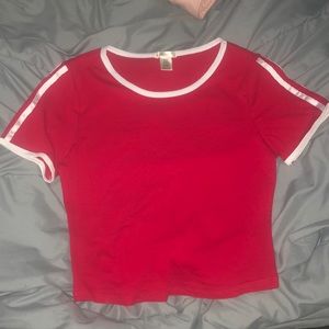 Red Cropped Athletic Tee